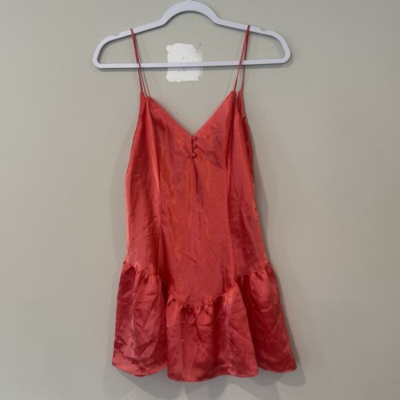 Vintage Victoria's Secret Gold Label Red Chemise Slip Dress M Xx1369 - Picture 2 of 9